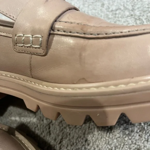 Bernardo Chandler Leather Lug Sole Platform Loafers, Women’s Size 8.5 Blush - Picture 9 of 9